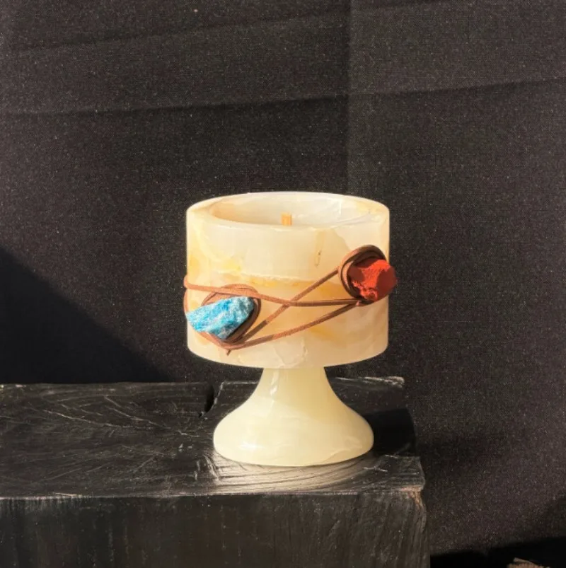 Vintage Collectible Marbles - 북유럽 앰버 제이드 캔들 홀더 컵
