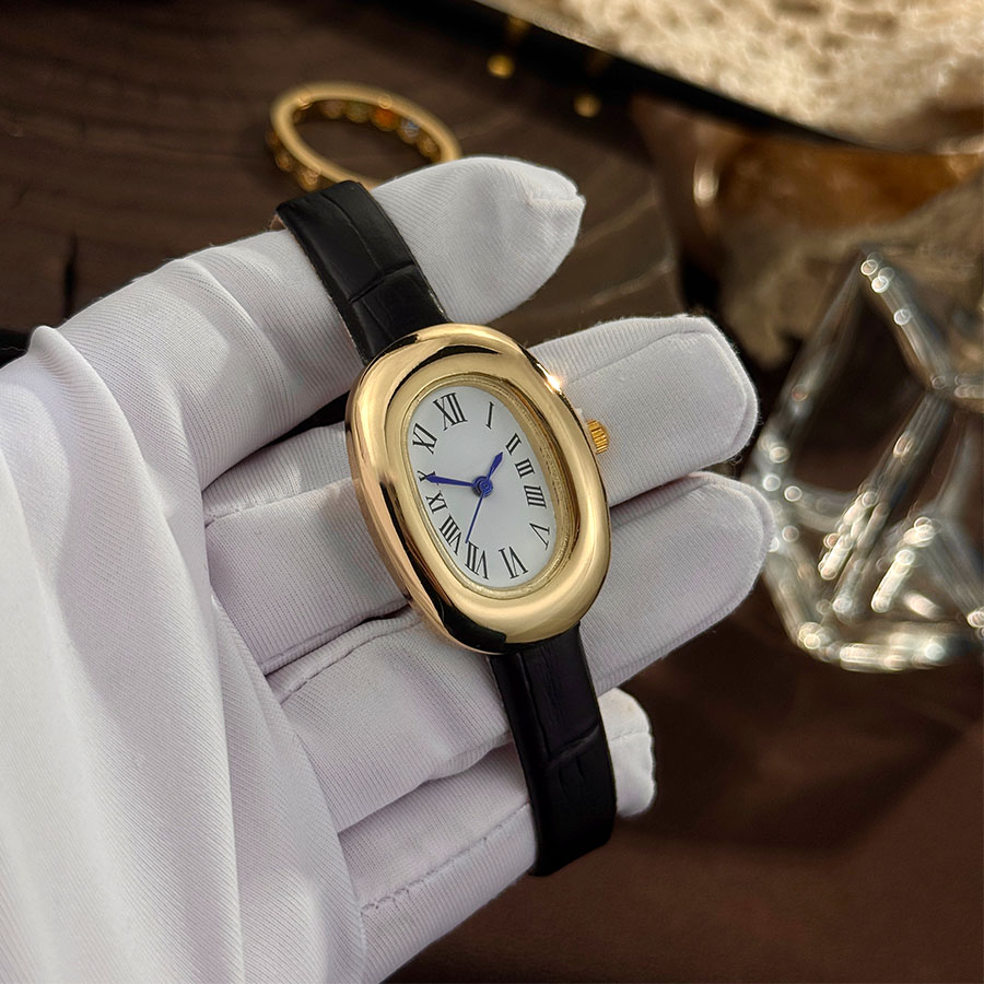Vintage Watch Crystal - 여성용 신상 타원형 욕조 모양 벨트