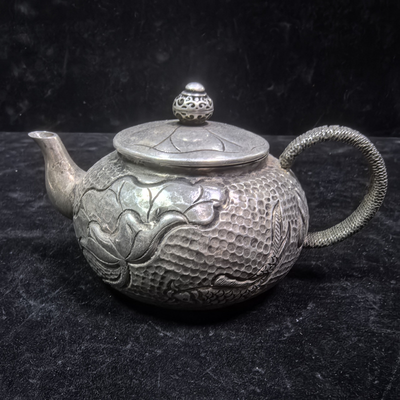 빈티지 앤티크 순동 은도금 티포트 구리 장식품 공예 문 - Vintage Collectible Market 리뷰 및 가격