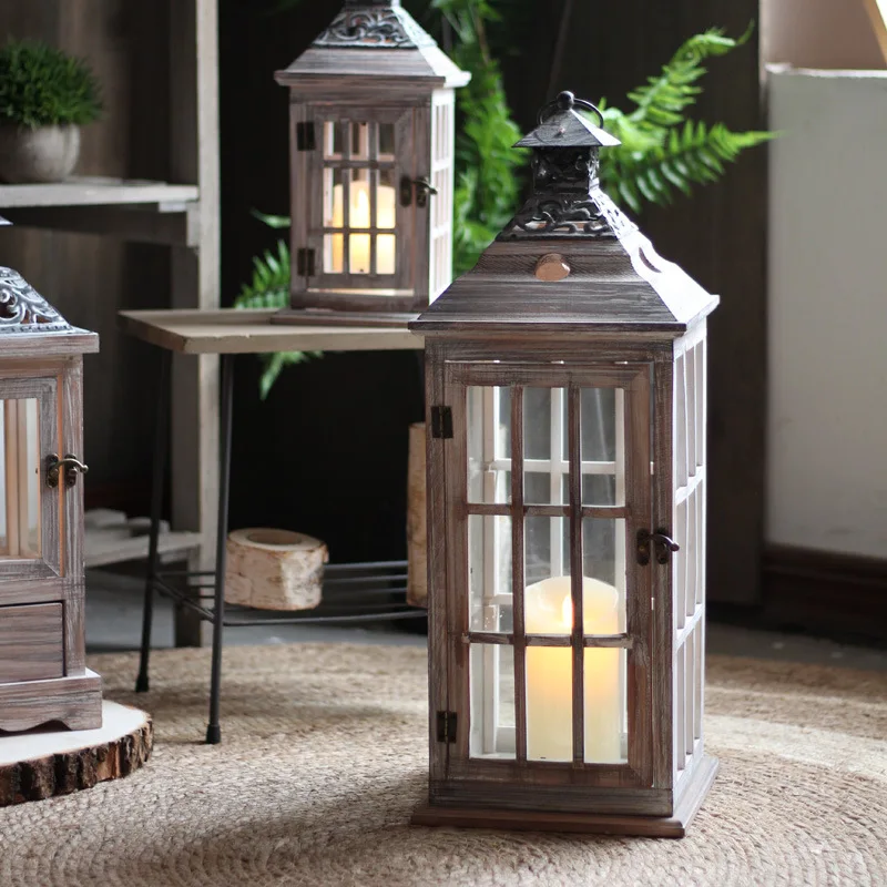 빈티지 나무 유리 바람 램프, 철 아트 바닥 촛대, 유 - Collectible Vintage Lamps 리뷰 및 가격