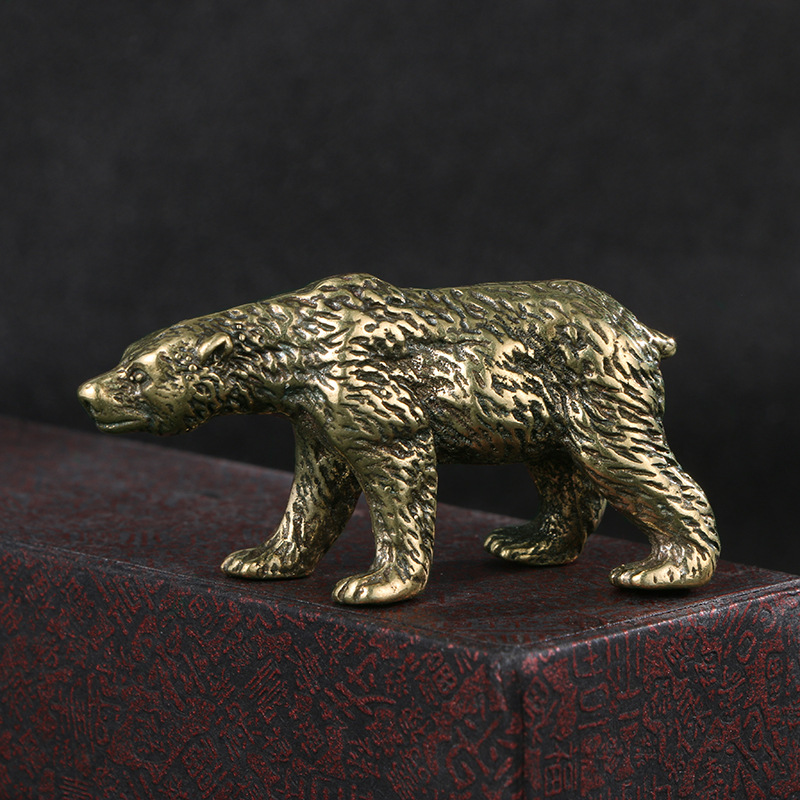1PC 빈티지 황동 곰 조각상 앤틱 구리 예술품 휴대용 - Vintage Collectible Bears 리뷰 및 가격
