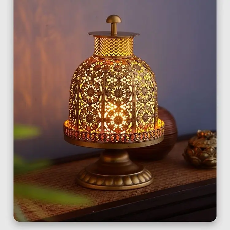 빈티지 철제 촛대 장식 테이블 윈드 램프 전자 캔들 홀 - Collectible Vintage Lamps 리뷰 및 가격