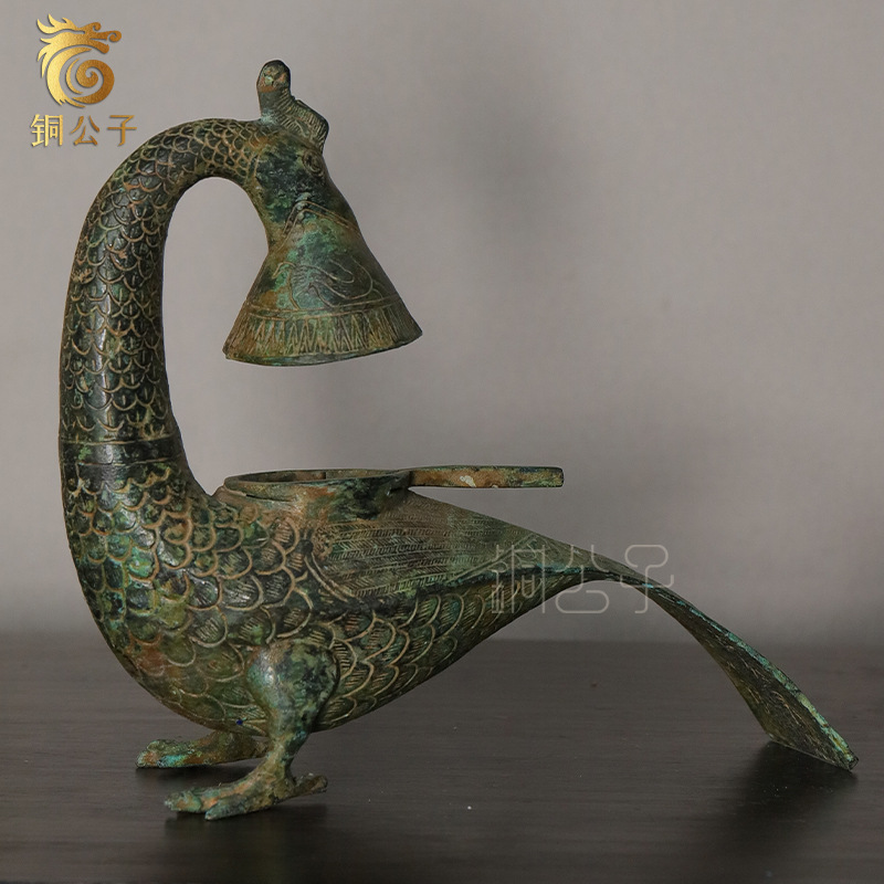 긴 꼬리 피닉스 조류 램프 청동 장식 골동품 홈 장식  - Collectible Vintage Lamps 리뷰 및 가격
