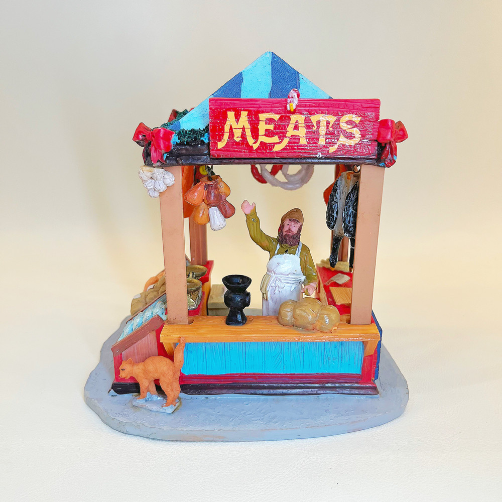 빈티지 유럽식 정육점 수지 피규어 미니 마켓 장면 홈  - Vintage Collectible Market 리뷰 및 가격