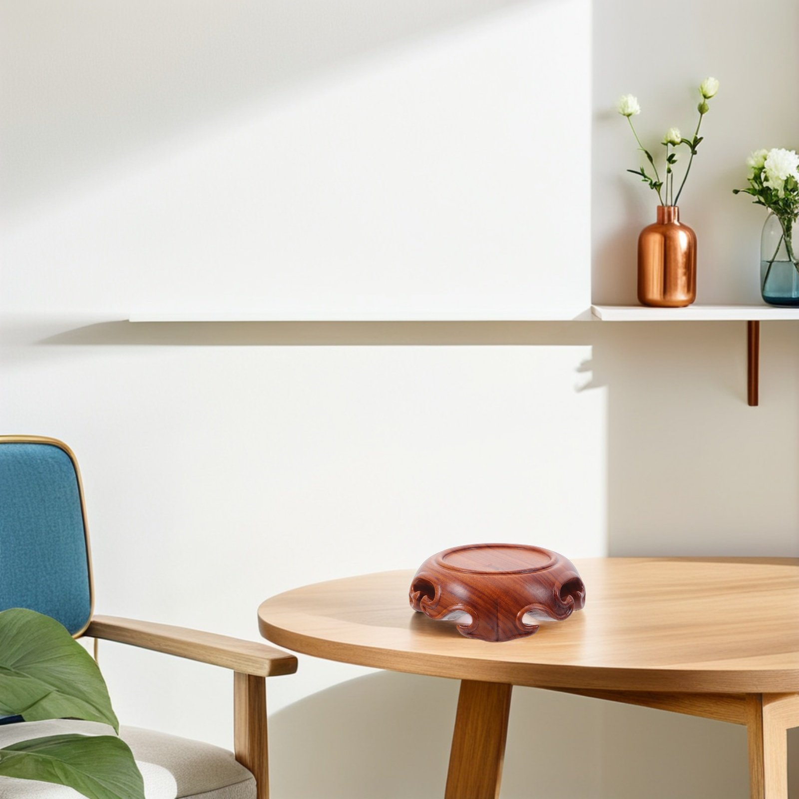 빈티지 조각 목재 원형 디스플레이 받침대(분재 불상,  - Collectible Vintage Lamps 리뷰 및 가격