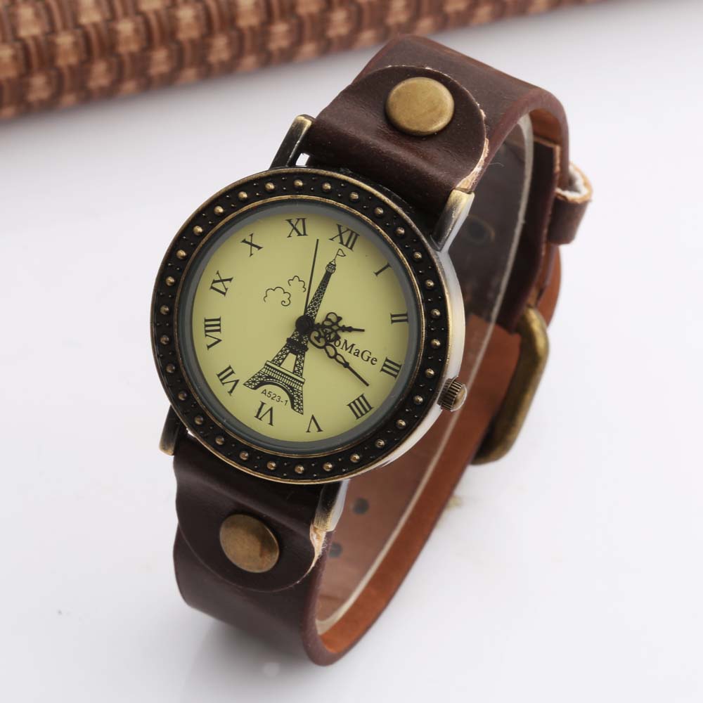 여성 시계 패션 빈티지 여성 시계 가죽 밴드 쿼츠 시계 - Vintage Watch Crystal 리뷰 및 가격